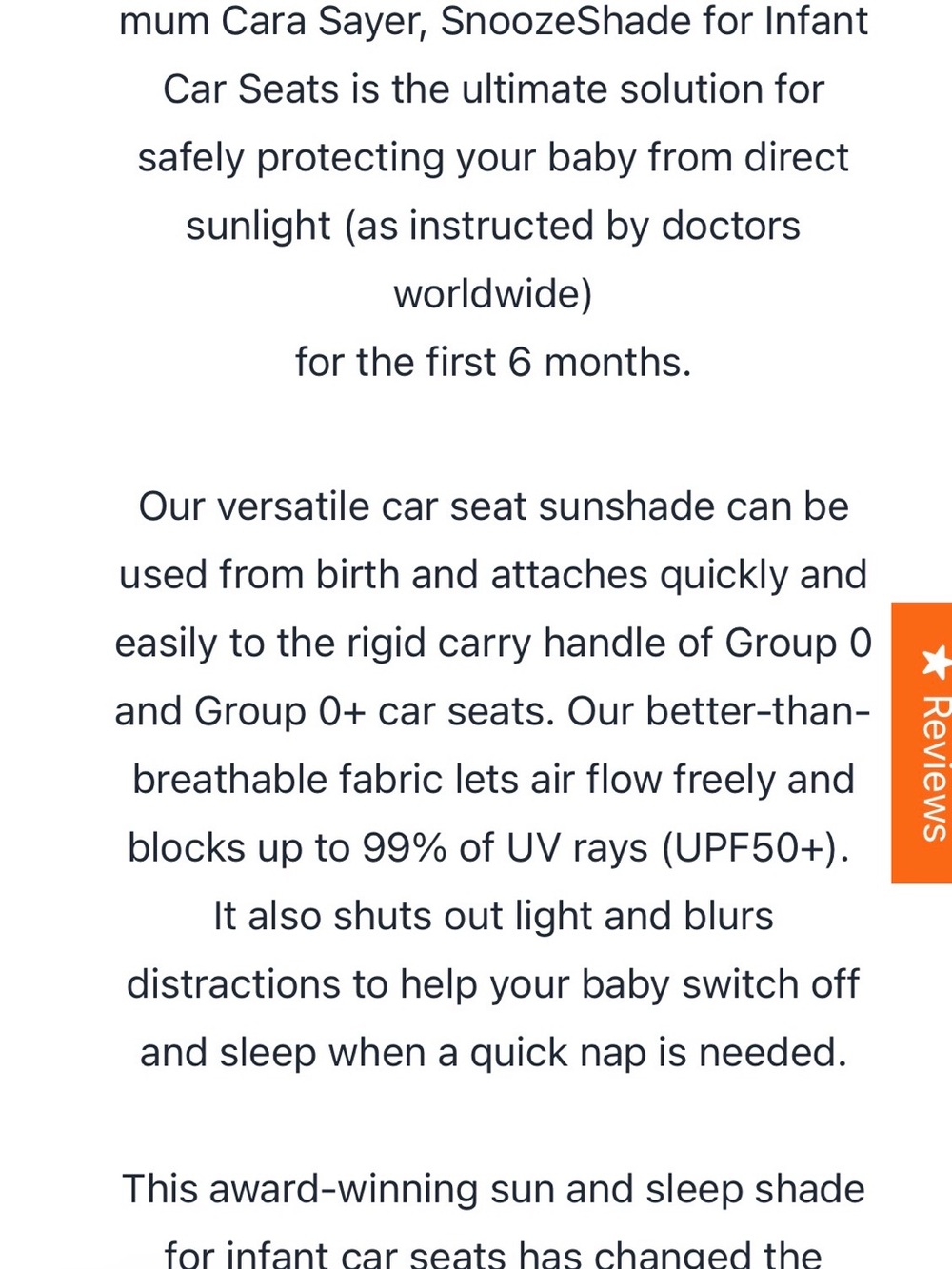 NWT Snooze Shade Car Seat Canopy. 0-9 months. Universal fit. UPF 50+ Outdoor. - Picture 2 of 9